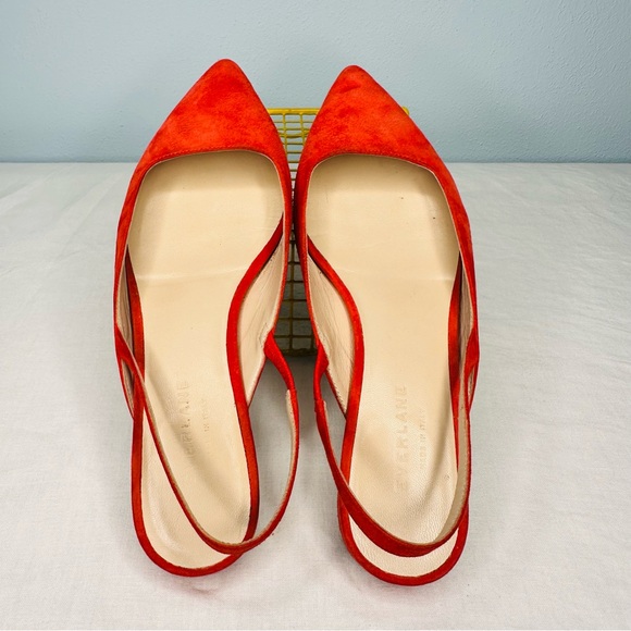 Everlane Red Suede Slingback Flats - Picture 4 of 9
